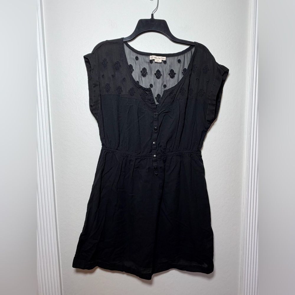 American Eagle Y2K Black Sheer Swimsuit Cover Up - Size Large
